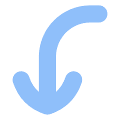 Line Arrow Curve Left Down Icon from Flex Flat Set