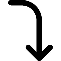 Line Arrow Curve Right Down Icon from Core Remix Set