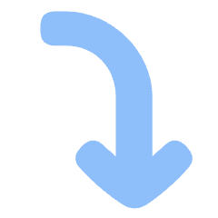 Line Arrow Curve Right Down Icon from Plump Flat Set