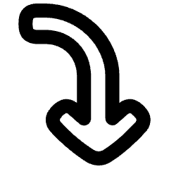 Line Arrow Curve Right Down Icon from Plump Remix Set