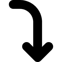 Line Arrow Curve Right Down Icon from Core Solid Set