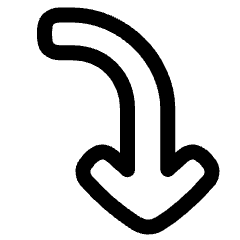 Line Arrow Curve Right Down Icon from Plump Line Set