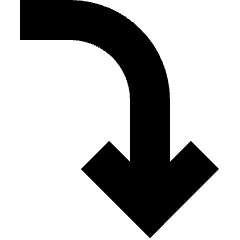 Line Arrow Curve Right Down Icon from Sharp Solid Set