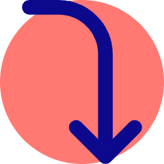 Line Arrow Curve Right Down Icon from Core Pop Set