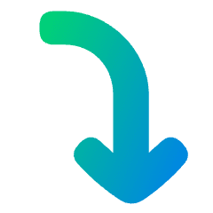 Line Arrow Curve Right Down Icon from Plump Gradient Set