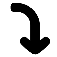 Line Arrow Curve Right Down Icon from Plump Solid Set