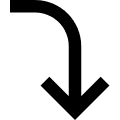 Line Arrow Curve Right Down Icon from Sharp Remix Set