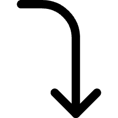 Line Arrow Curve Right Down Icon from Core Line Set