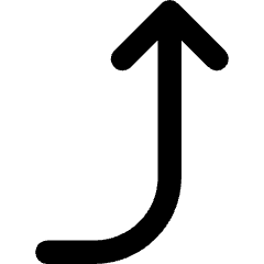 Line Arrow Curve Right Up Icon from Core Remix Set