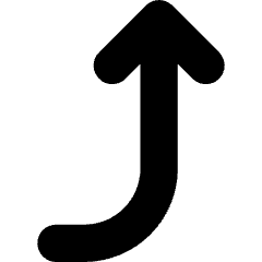 Line Arrow Curve Right Up Icon from Core Solid Set