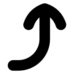 Line Arrow Curve Right Up Icon from Flex Solid Set