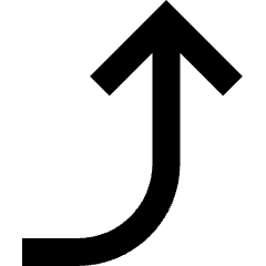 Line Arrow Curve Right Up Icon from Sharp Remix Set