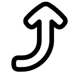 Line Arrow Curve Right Up Icon from Plump Line Set