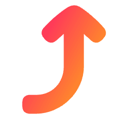 Line Arrow Curve Right Up Icon from Plump Gradient Set