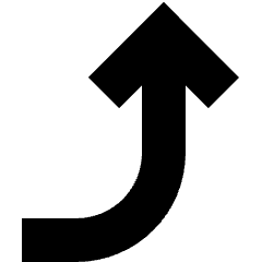 Line Arrow Curve Right Up Icon from Sharp Solid Set