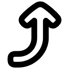 Line Arrow Curve Right Up Icon from Plump Remix Set