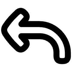 Line Arrow Curve Up Left Icon from Plump Remix Set