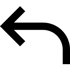 Line Arrow Curve Up Left Icon from Sharp Remix Set