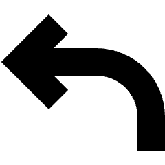 Line Arrow Curve Up Left Icon from Sharp Solid Set