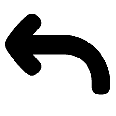 Line Arrow Curve Up Left Icon from Plump Solid Set