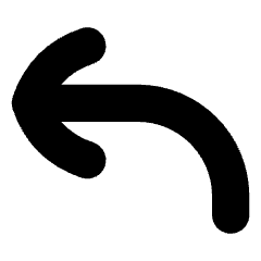 Line Arrow Curve Up Left Icon from Flex Solid Set