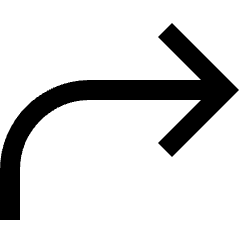 Line Arrow Curve Up Right Icon from Sharp Line Set