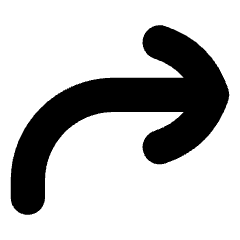 Line Arrow Curve Up Right Icon from Flex Solid Set