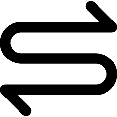 Line Arrow Curvy Both Direction 1 Icon from Core Remix Set