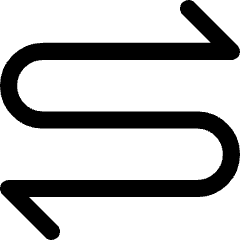 Line Arrow Curvy Both Direction 1 Icon from Core Line Set