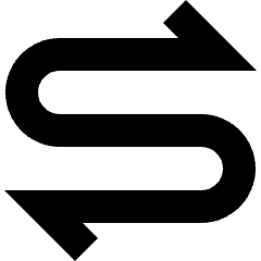 Line Arrow Curvy Both Direction 1 Icon from Sharp Solid Set