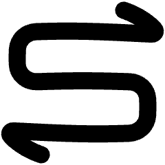 Line Arrow Curvy Both Direction 1 Icon from Plump Solid Set