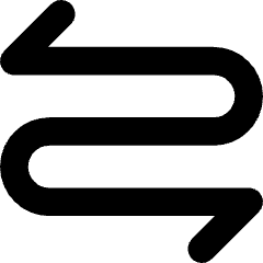 Line Arrow Curvy Both Direction 2 Icon from Core Solid Set