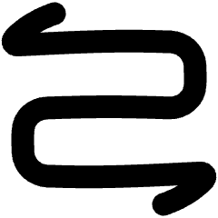 Line Arrow Curvy Both Direction 2 Icon from Plump Solid Set