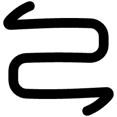 Line Arrow Curvy Both Direction 2 Icon from Plump Remix Set