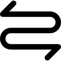 Line Arrow Curvy Both Direction 2 Icon from Core Remix Set