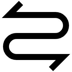 Line Arrow Curvy Both Direction 2 Icon from Sharp Line Set