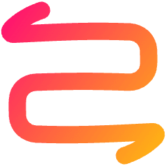 Line Arrow Curvy Both Direction 2 Icon from Plump Gradient Set
