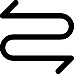 Line Arrow Curvy Both Direction 2 Icon from Core Line Set