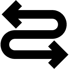 Line Arrow Curvy Both Direction 3 Icon from Sharp Solid Set
