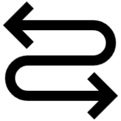 Line Arrow Curvy Both Direction 3 Icon from Sharp Line Set