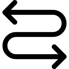 Line Arrow Curvy Both Direction 3 Icon from Core Line Set