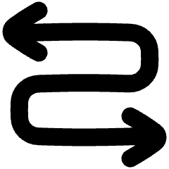 Line Arrow Curvy Both Direction 3 Icon from Plump Solid Set