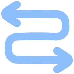 Line Arrow Curvy Both Direction 3 Icon from Plump Flat Set