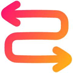 Line Arrow Curvy Both Direction 3 Icon from Plump Gradient Set