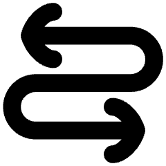 Line Arrow Curvy Both Direction 3 Icon from Flex Solid Set