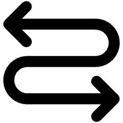 Line Arrow Curvy Both Direction 3 Icon from Core Remix Set