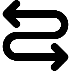 Line Arrow Curvy Both Direction 3 Icon from Core Solid Set