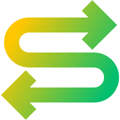 Line Arrow Curvy Both Direction 4 Icon from Sharp Gradient Set