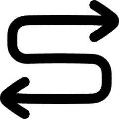 Line Arrow Curvy Both Direction 4 Icon from Plump Remix Set