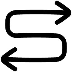 Line Arrow Curvy Both Direction 4 Icon from Plump Line Set